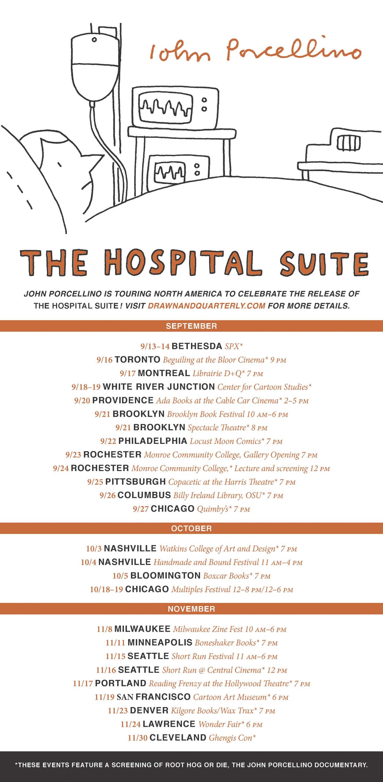 John Porcellino on tour for The Hospital Suite! – Drawn & Quarterly
