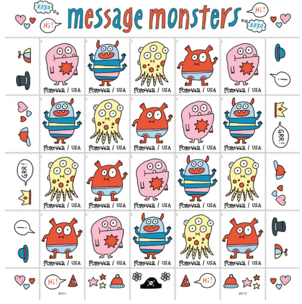 screenshot of Elise Gravel monster stamps